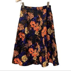 ASTR Neon Floral A-Line Midi Skirt